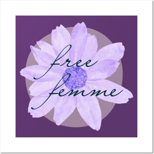 Free Femme (Purple flower delicate aesthetic) Posters and Art